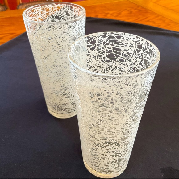 Vintage 50’s Spaghetti String Glass Tumblers, Set of 2 - Picture 4 of 6